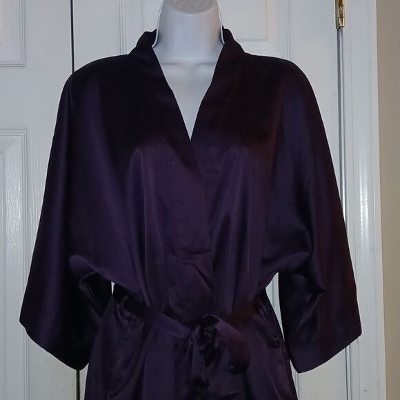 Deep eggplant purple sexy honeymoon lingerie robe  Sz L/XL NWT - Picture 3 of 7